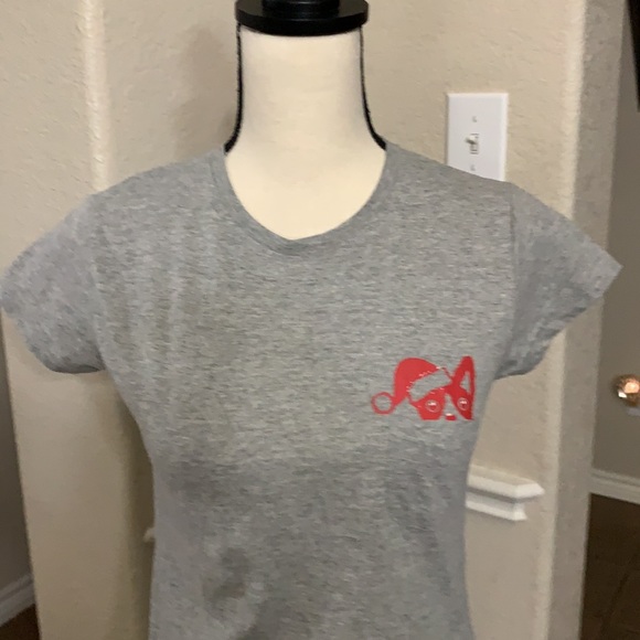 Laugh Out Loud Always Gray Santa cat in pocket t-shirt - Picture 10 of 14